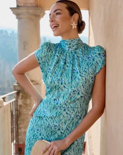 Polin et moi VESTIDOS INVITADA>Vestido Estampado Candelia Celeste