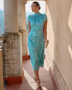 Polin et moi VESTIDOS INVITADA>Vestido Estampado Candelia Celeste