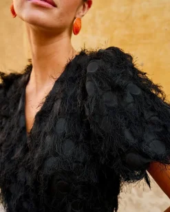 Polin et moi FERIA>Vestido Flecos Ilargi negro