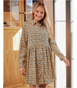 Polin et moi VESTIDOS Y MONOS>Vestido Floral Aymán OLIVA