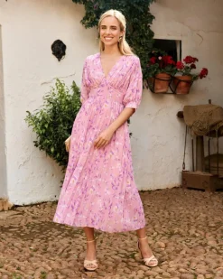 Polin et moi VESTIDOS INVITADA>Vestido Flores Alba Lila