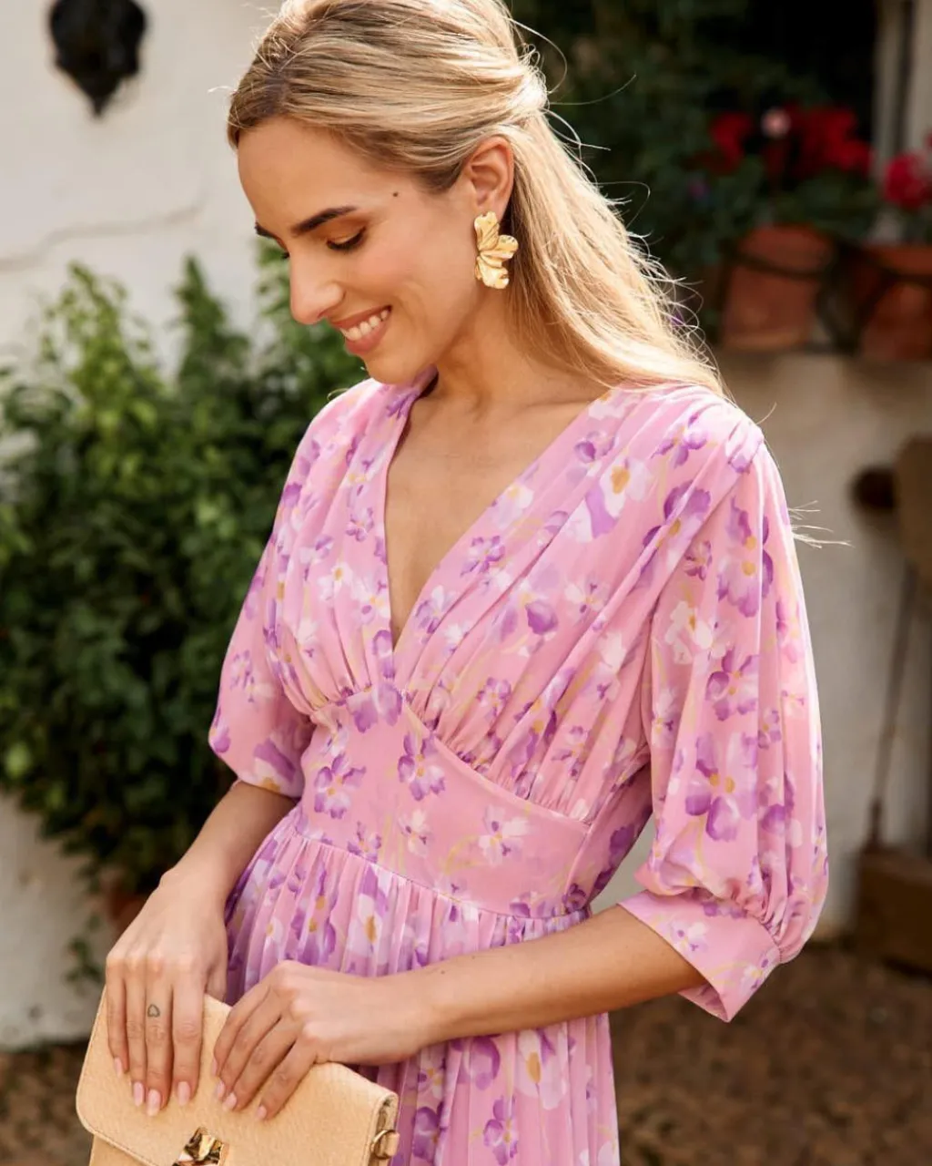 Polin et moi VESTIDOS INVITADA>Vestido Flores Alba Lila