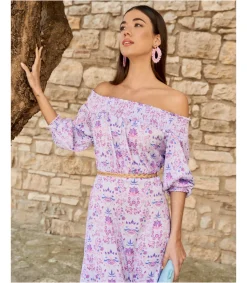 Polin et moi VESTIDOS INVITADA>Vestido Flores Aroa Lila