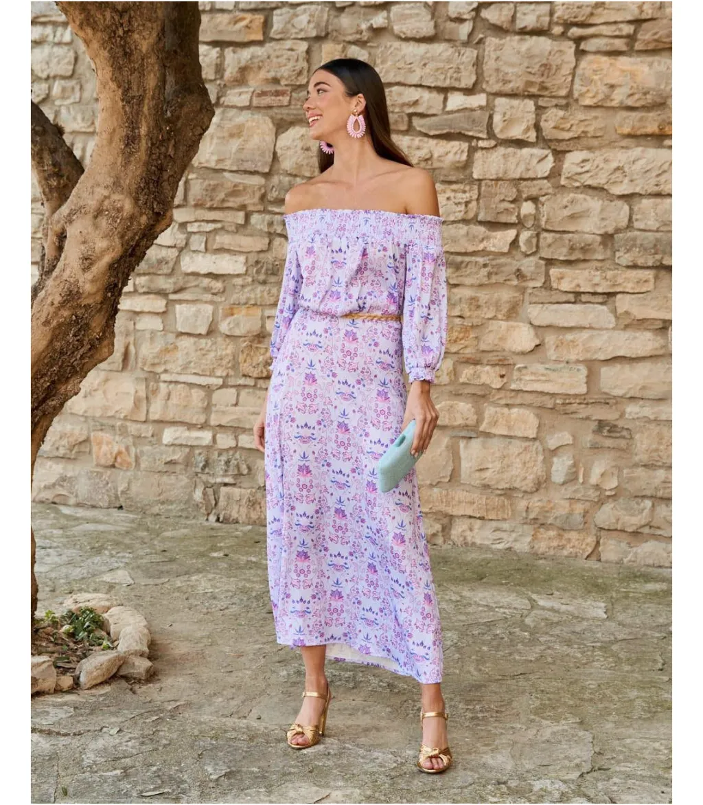 Polin et moi VESTIDOS INVITADA>Vestido Flores Aroa Lila