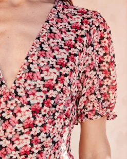 Polin et moi VESTIDOS Y MONOS>Vestido Flores Estela Cereza