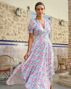 Polin et moi VESTIDOS INVITADA>Vestido Flores Madison Celeste