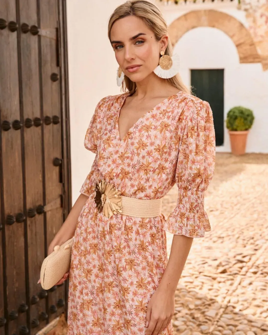 Polin et moi VESTIDOS INVITADA>Vestido Flores Opera NARANJA