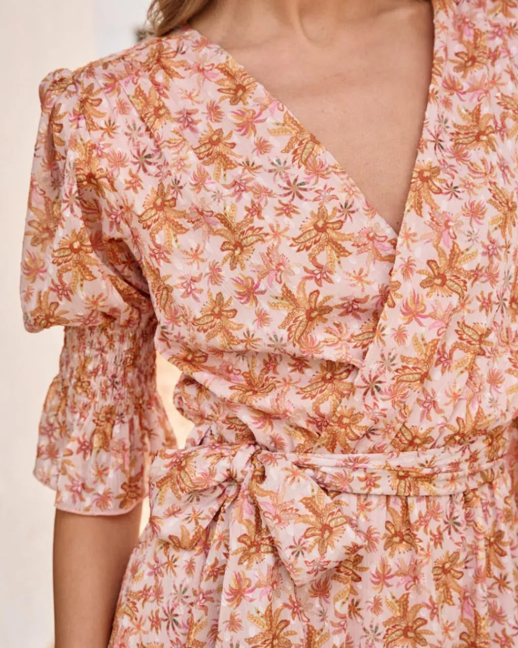 Polin et moi VESTIDOS INVITADA>Vestido Flores Opera NARANJA