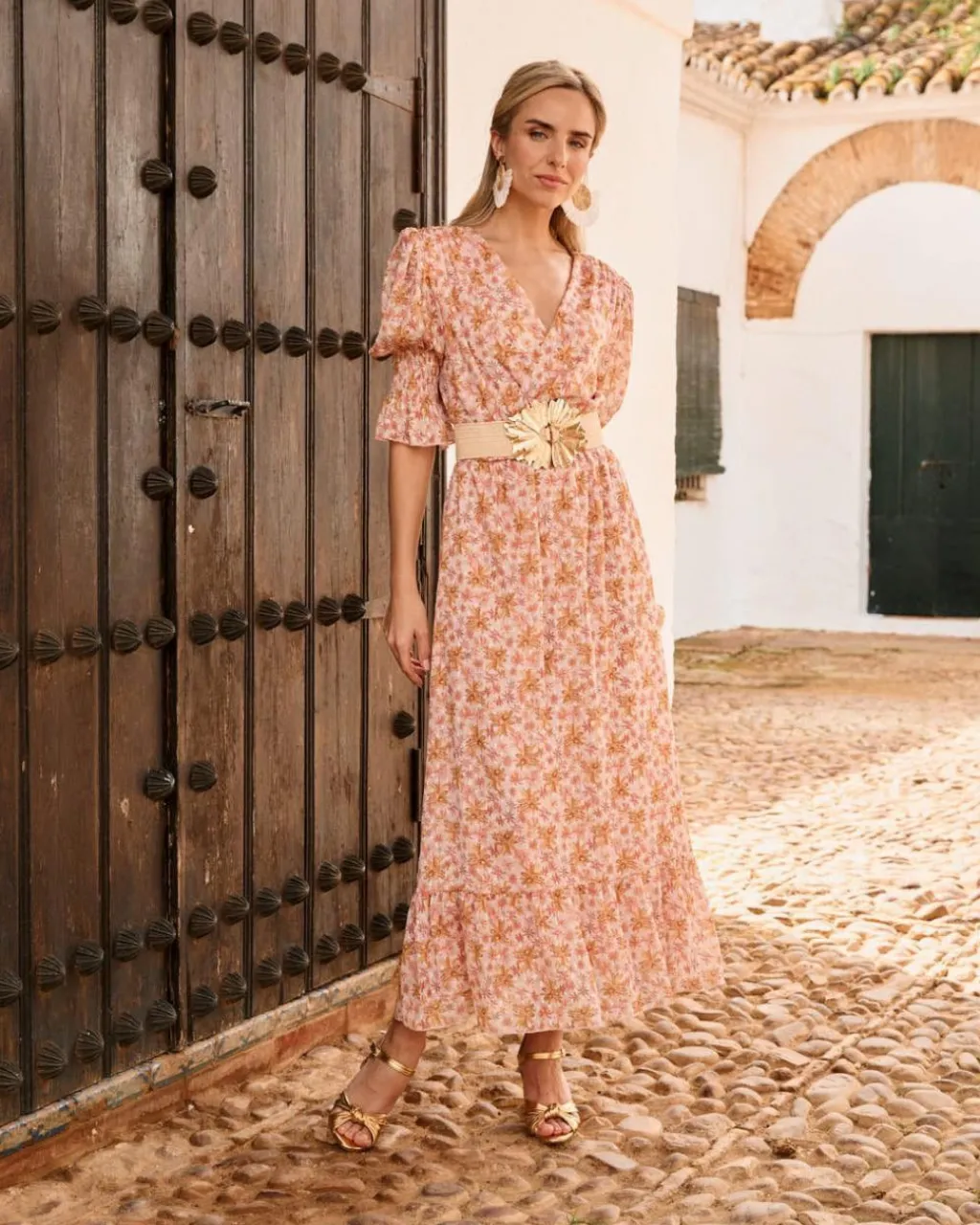 Polin et moi VESTIDOS INVITADA>Vestido Flores Opera NARANJA