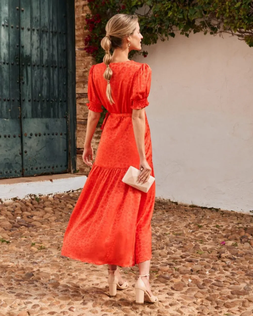 Polin et moi FERIA|VESTIDOS INVITADA>Vestido Flores Runa NARANJA