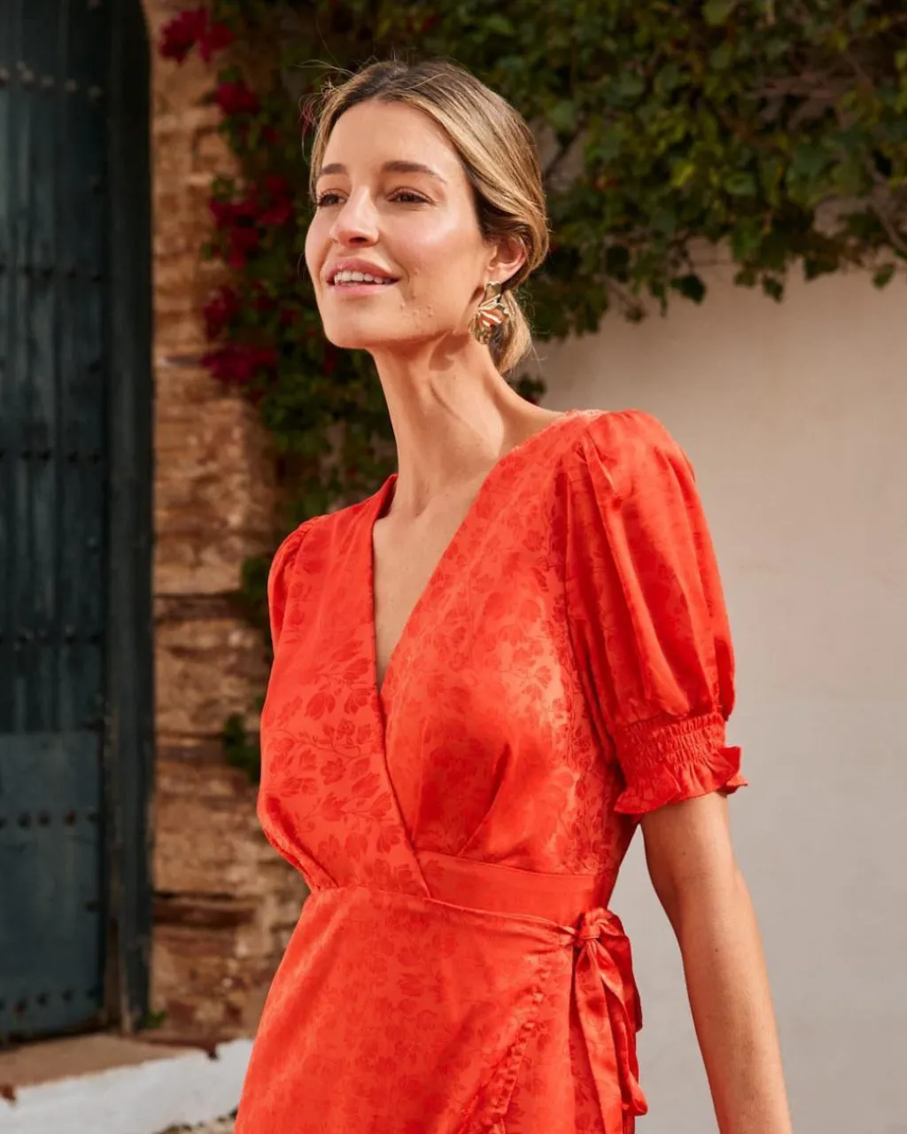 Polin et moi FERIA|VESTIDOS INVITADA>Vestido Flores Runa NARANJA