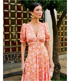 Polin et moi VESTIDOS INVITADA>Vestido Largo Betania NARANJA