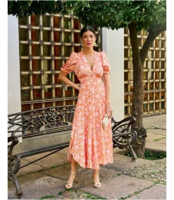 Polin et moi VESTIDOS INVITADA>Vestido Largo Betania NARANJA