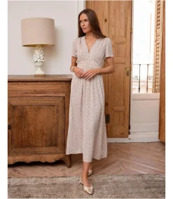 Polin et moi VESTIDOS Y MONOS>Vestido Largo Lunar Crudo