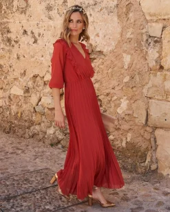 Polin et moi VESTIDOS INVITADA>Vestido Largo Marga ROJO