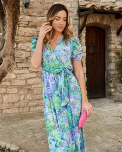 Polin et moi FERIA|VESTIDOS INVITADA>Vestido Largo Nila VERDE BOSQUE