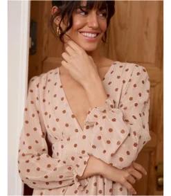 Polin et moi VESTIDOS Y MONOS>Vestido Lunares Adele beige