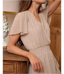 Polin et moi VESTIDOS Y MONOS>Vestido Lunares Pemela beige