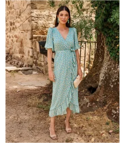 Polin et moi FERIA>Vestido Lunares Yadira Turquesa