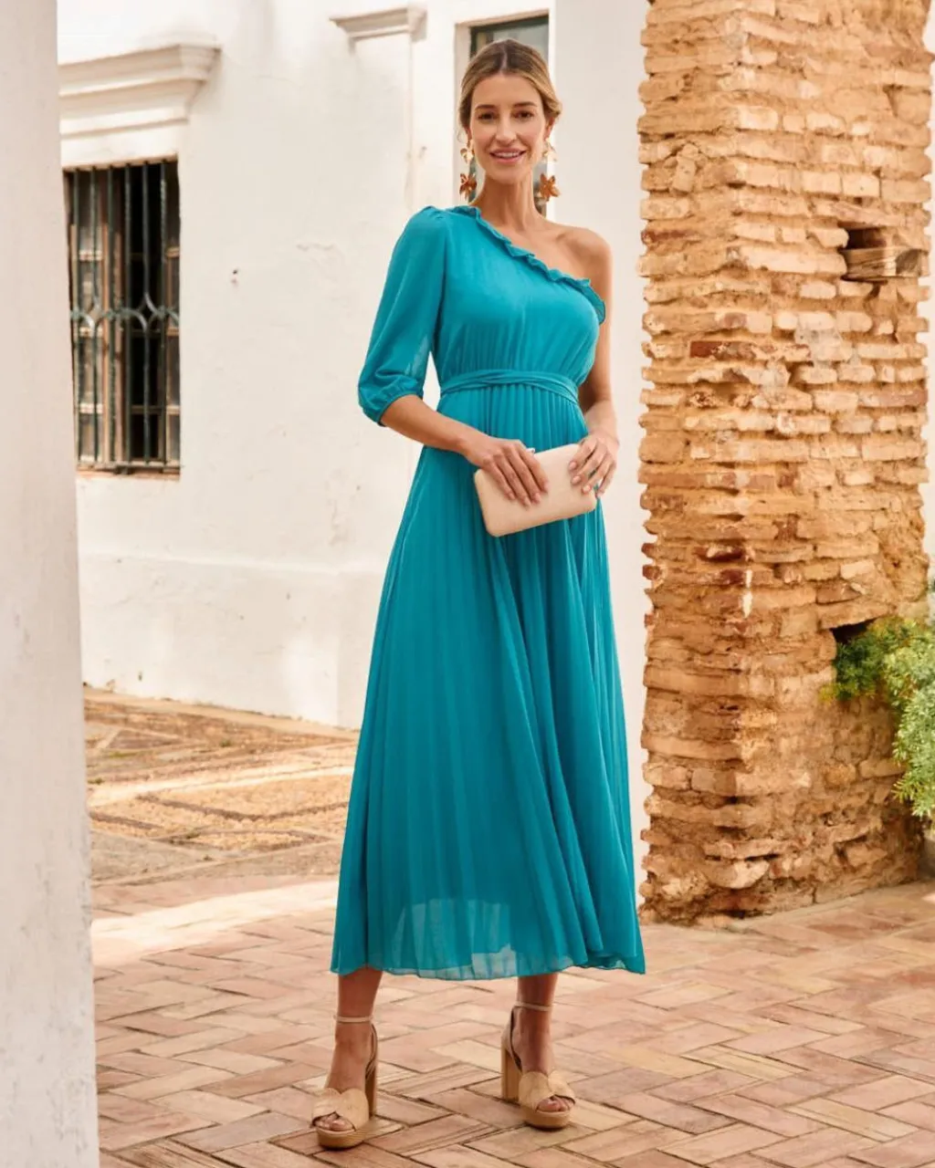 Polin et moi FERIA|VESTIDOS INVITADA>Vestido Manga Zoa Turquesa