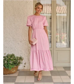 Polin et moi FERIA|VESTIDOS INVITADA>Vestido Midi Aimée Rosa