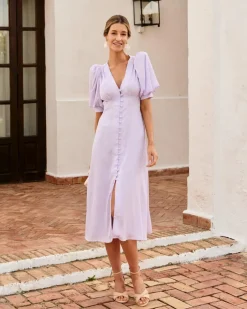 Polin et moi VESTIDOS INVITADA>Vestido Midi Luanna Lila