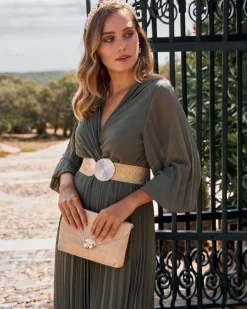 Polin et moi VESTIDOS INVITADA>Vestido Midi Nashira eucalipto