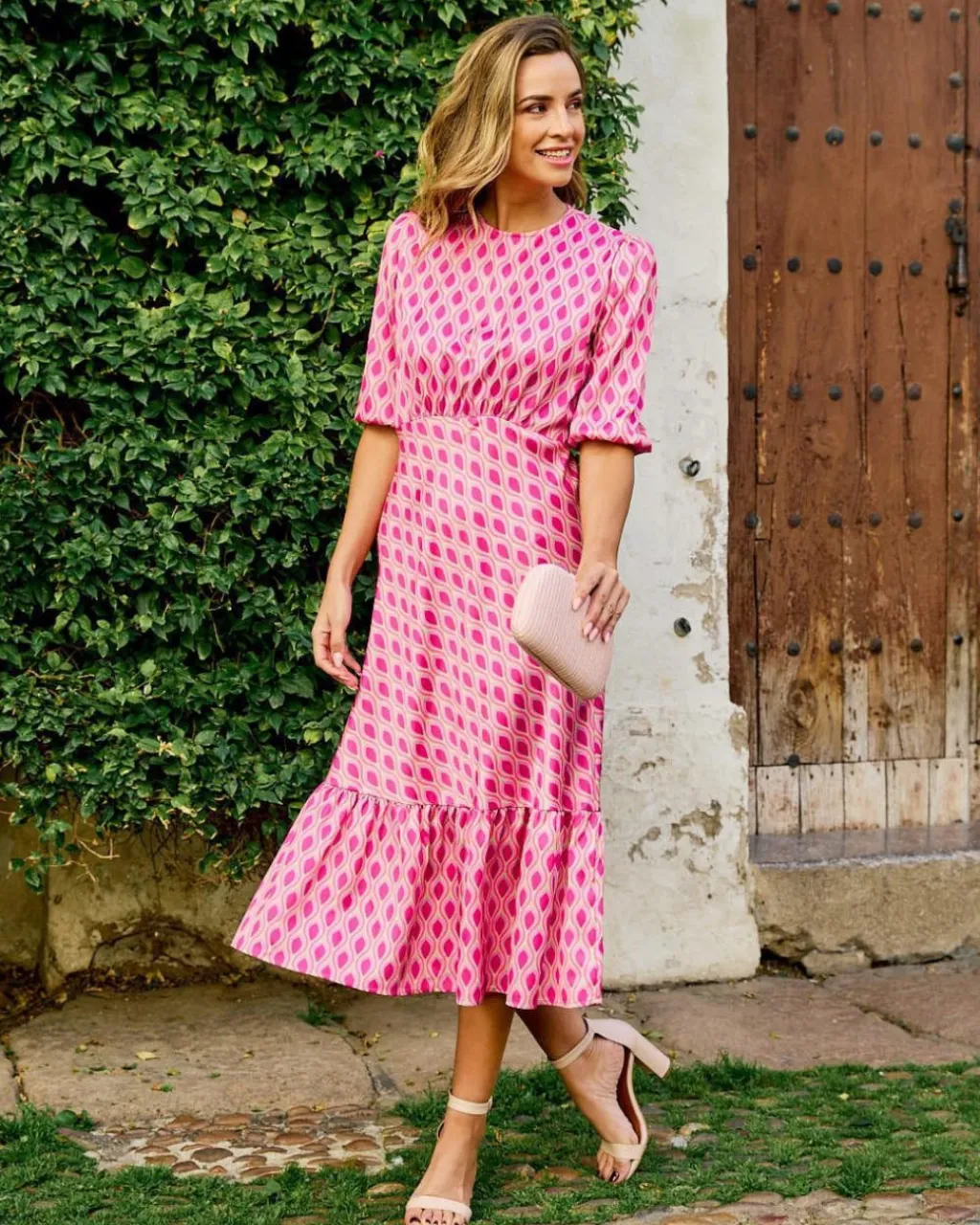 Polin et moi FERIA>Vestido Midi Susan Frambuesa