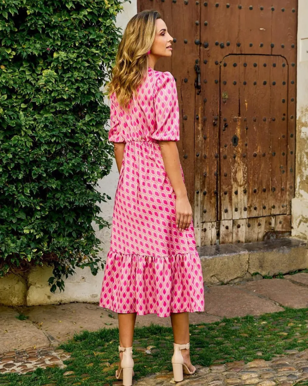 Polin et moi FERIA>Vestido Midi Susan Frambuesa