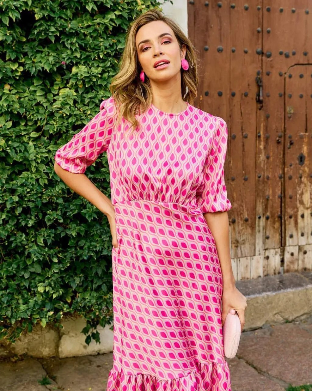 Polin et moi FERIA>Vestido Midi Susan Frambuesa