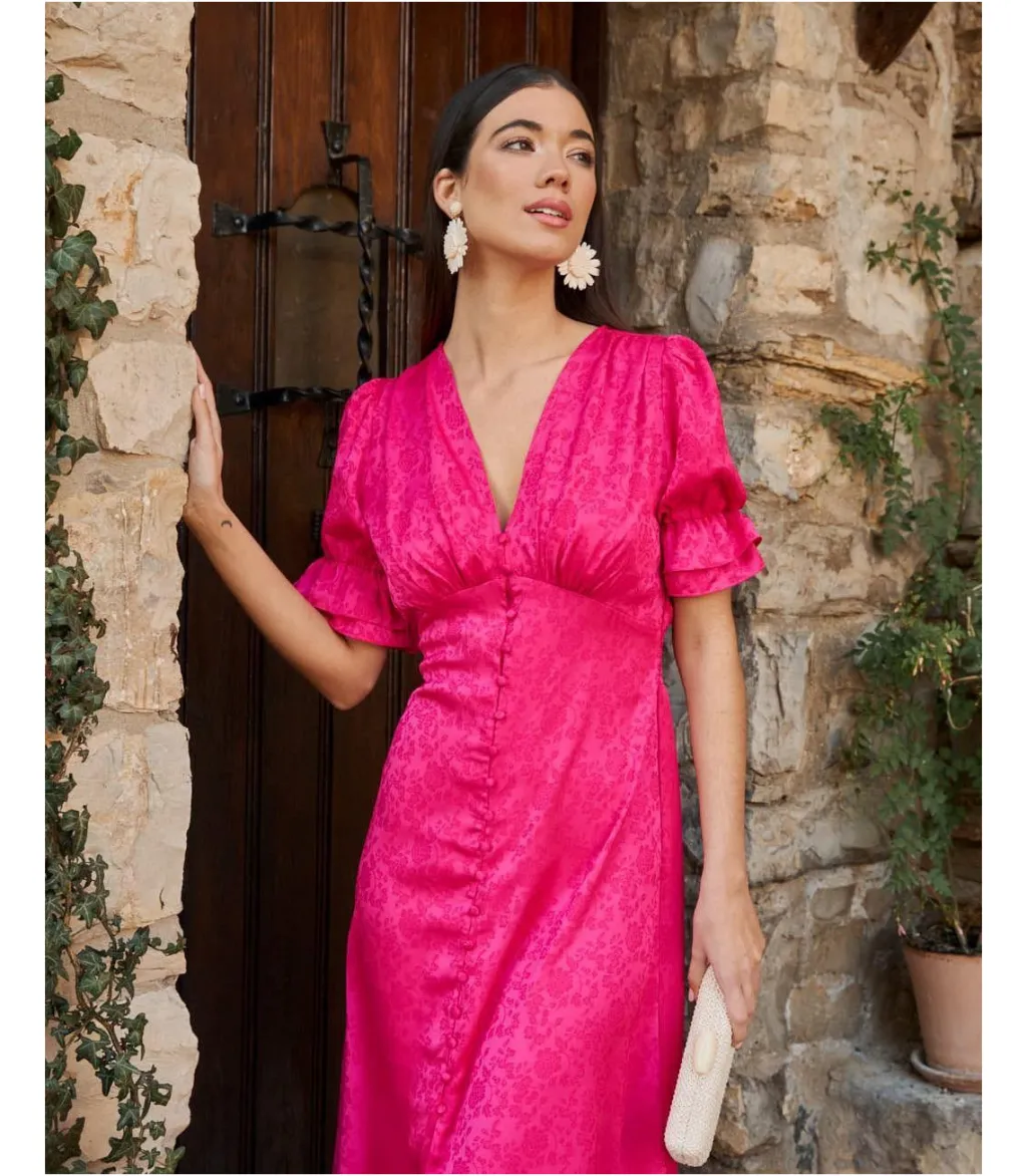 Polin et moi FERIA|VESTIDOS INVITADA>Vestido Midi Ula Fucsia