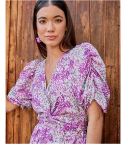 Polin et moi VESTIDOS INVITADA>Vestido Nudo Mabel buganvilla